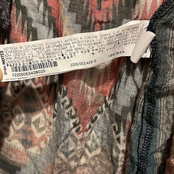 Zara Basic Aztec style Button Down long sleeve womens size Small Multicolor - Picture 9 of 12